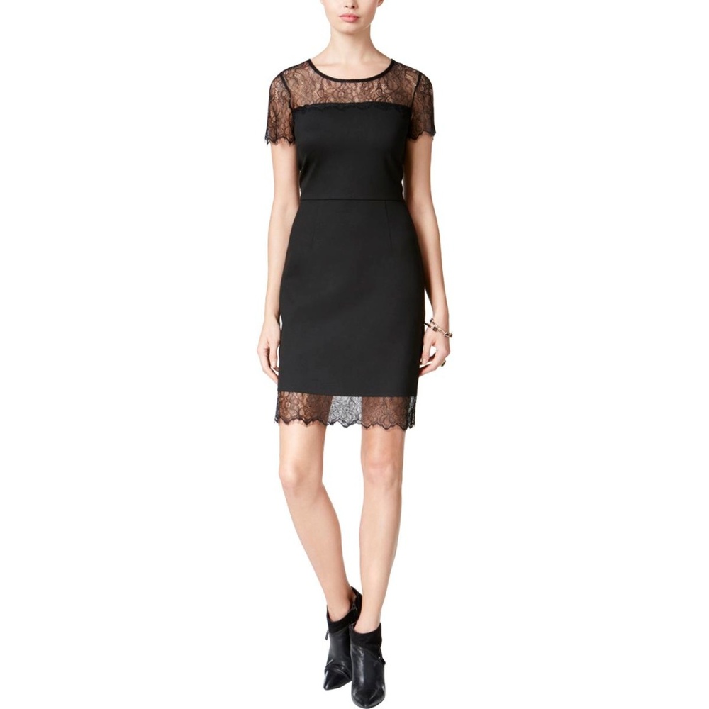 Bar III Lace Sleeve Sheath Dress